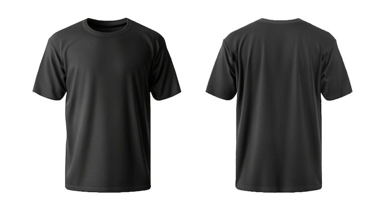 PSD modello di mockup nero psd per maglietta da uomo con mockup di maglietta a maniche corte e girocollo