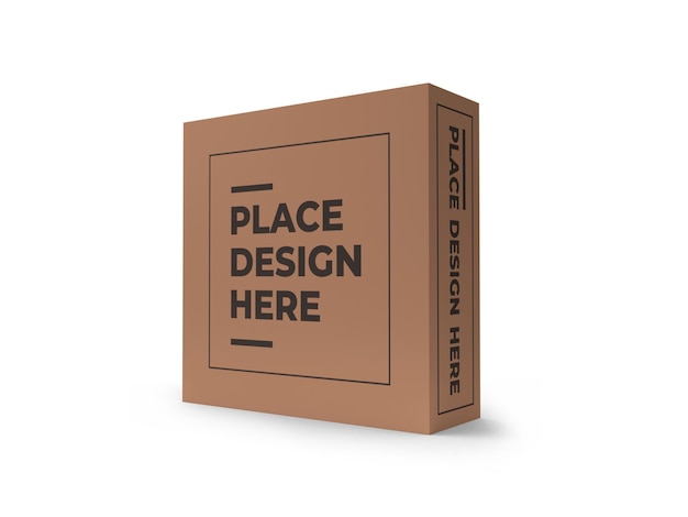 Modello di mockup per confezione piccola scatola quadrata
