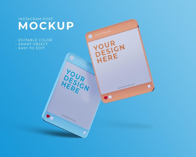 modello di mockup post instagram