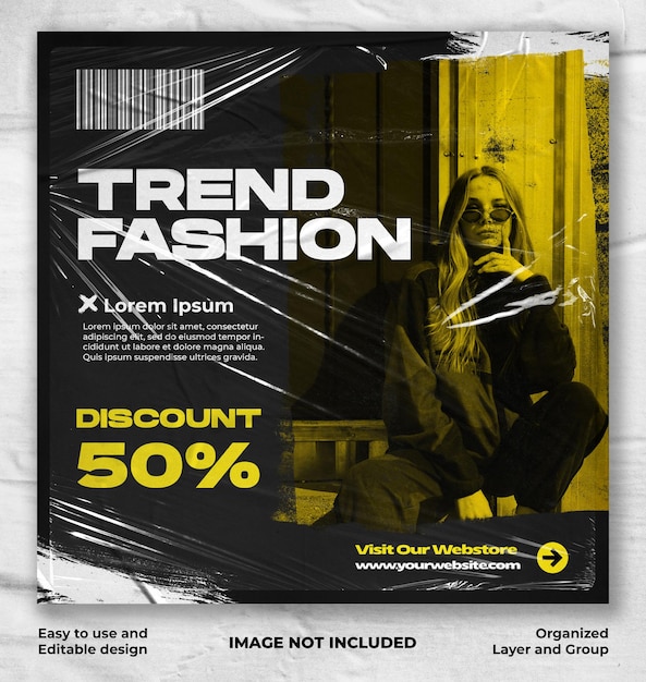 Modello di moda streetwear post sui social media