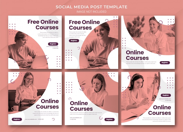 Modello di pacchetto di post di Instagram per l'apprendimento online
