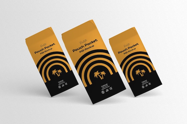 modello di pacchetto di sacchetto con sfondo personalizzabile