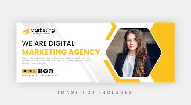 Modello di pagina di copertina di Facebook o banner web di Instagram di un'agenzia di marketing digitale