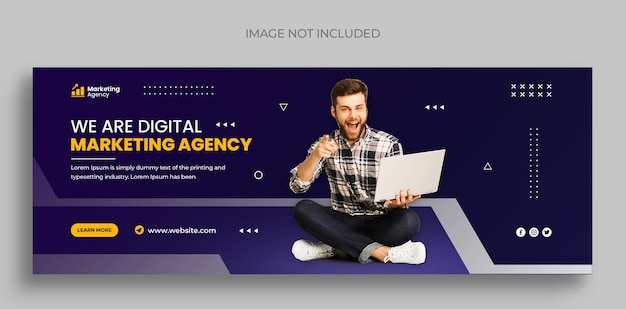 Modello di pagina di copertina di Facebook per il marketing digitale