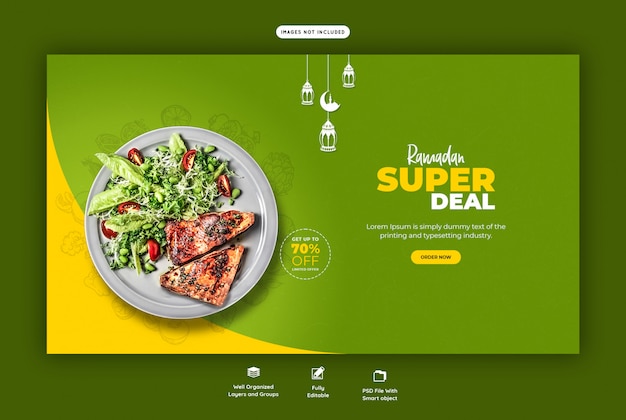 Modello di pagina di destinazione alimentare Ramadan speciale