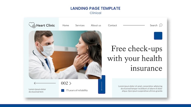 Modello di pagina di destinazione clinica