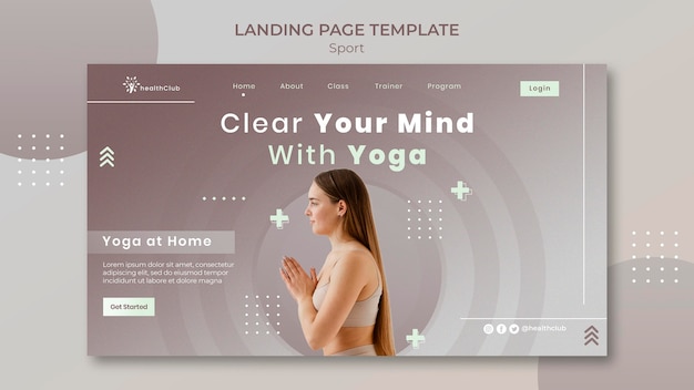 Modello di pagina di destinazione degli esercizi di yoga