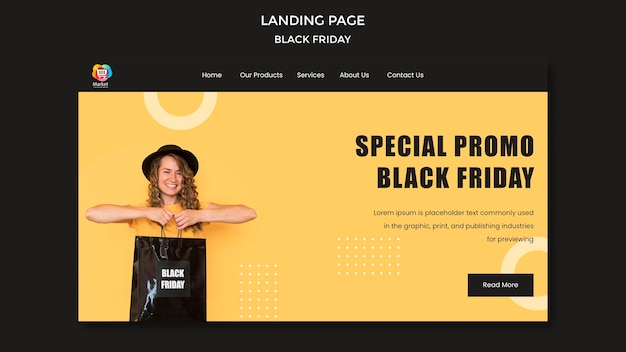 Modello di pagina di destinazione del venerdì nero