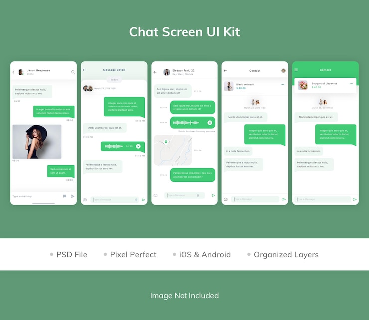 PSD modello di pagina di destinazione dell'app di chat