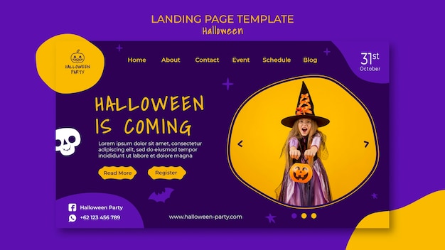 Modello di pagina di destinazione della festa di Halloween