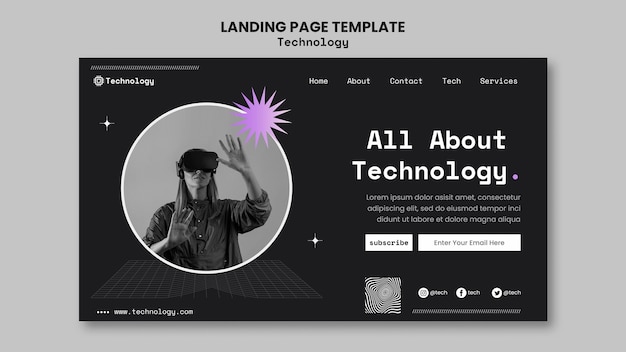 Modello di pagina di destinazione della realtà virtuale