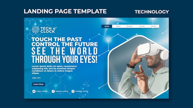 Modello di pagina di destinazione della tecnologia