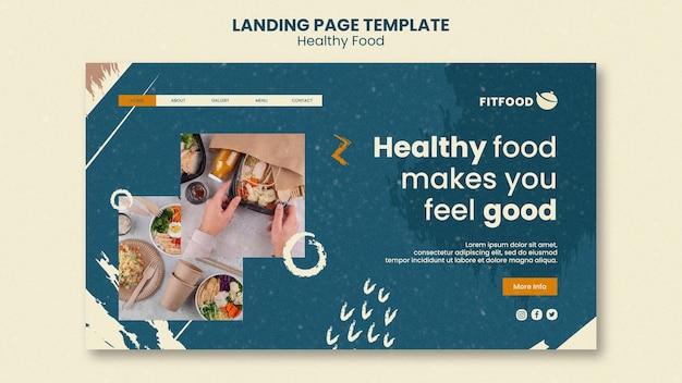 Modello di pagina di destinazione di cibo sano
