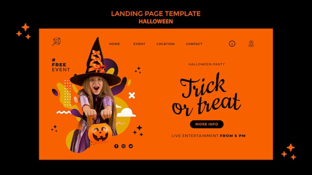Modello di pagina di destinazione di Halloween