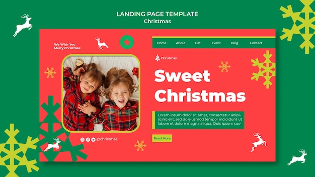 Modello di pagina di destinazione di Natale festivo