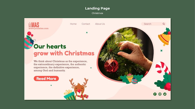 Modello di pagina di destinazione di Natale festivo