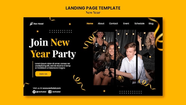 Modello di pagina di destinazione festivo di capodanno