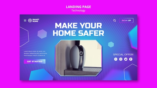Modello di pagina di destinazione home più sicuro
