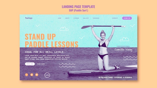 Modello di pagina di destinazione per due toni sup