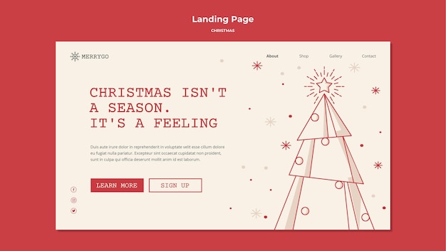 Modello di pagina di destinazione per la vendita di Natale