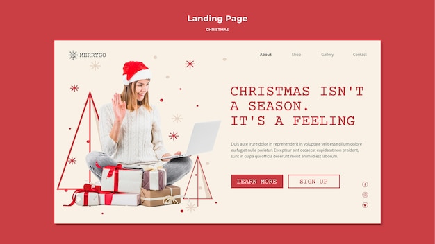 Modello di pagina di destinazione per la vendita di Natale