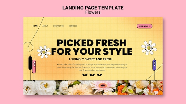 Modello di pagina di destinazione per negozio di fiori