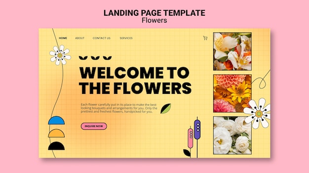Modello di pagina di destinazione per negozio di fiori