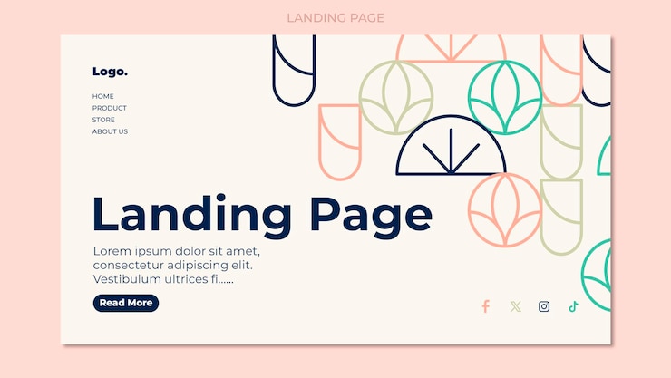 PSD modello di pagina di destinazione post geometrico moderno gratuito