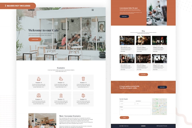 Modello di pagina Web Cafe
