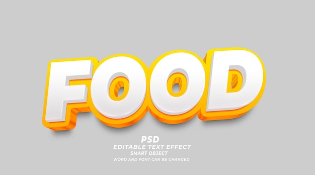 Modello di photoshop con effetto di testo modificabile 3d alimentare con sfondo