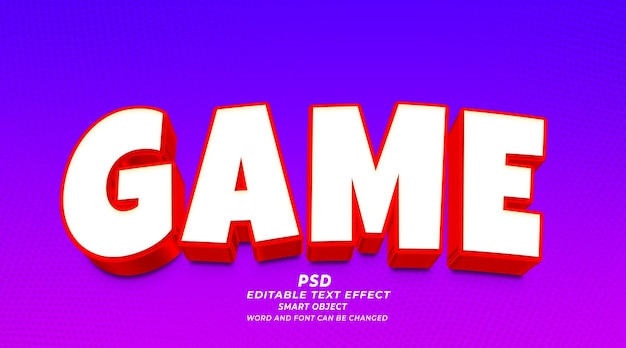 Modello di photoshop effetto testo modificabile gioco 3d