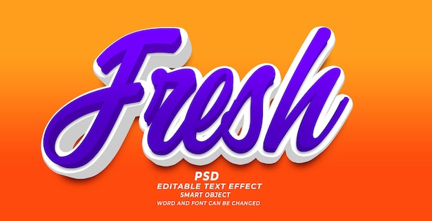 Modello di photoshop effetto testo modificabile PSD fresco 3d