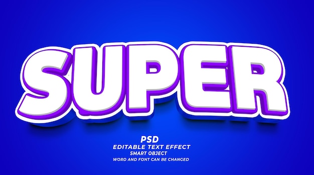 Modello di photoshop PSD con effetto di testo modificabile Super 3d