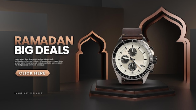 Modello di podio di vendita di Ramadan in oro nero