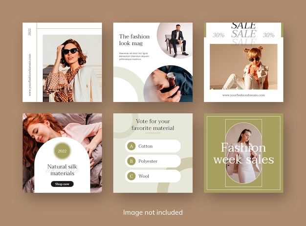 Modello di post banner di instagram e facebook di e-commerce di moda