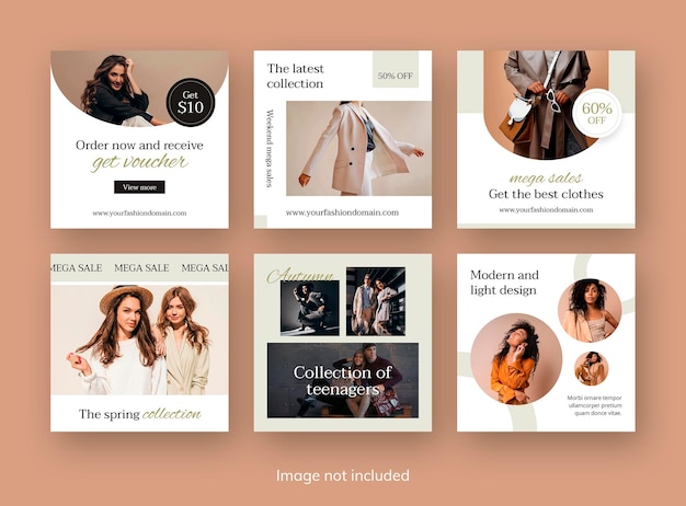 Modello di post banner di instagram e facebook di e-commerce di moda