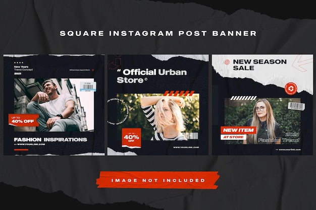 Modello di post banner social media mobili