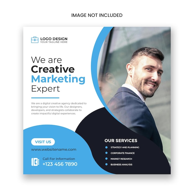 Modello di post di banner di agenzia di marketing creativo, social media e agenzia