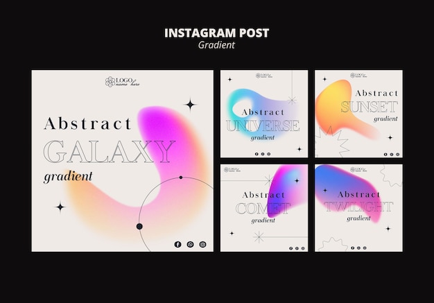 Modello di post di instagram con forme sfumate