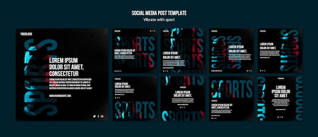 Modello di post di instagram di annunci sportivi