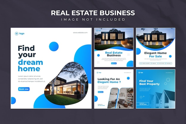 modello di post di instagram di proprietà della casa immobiliare