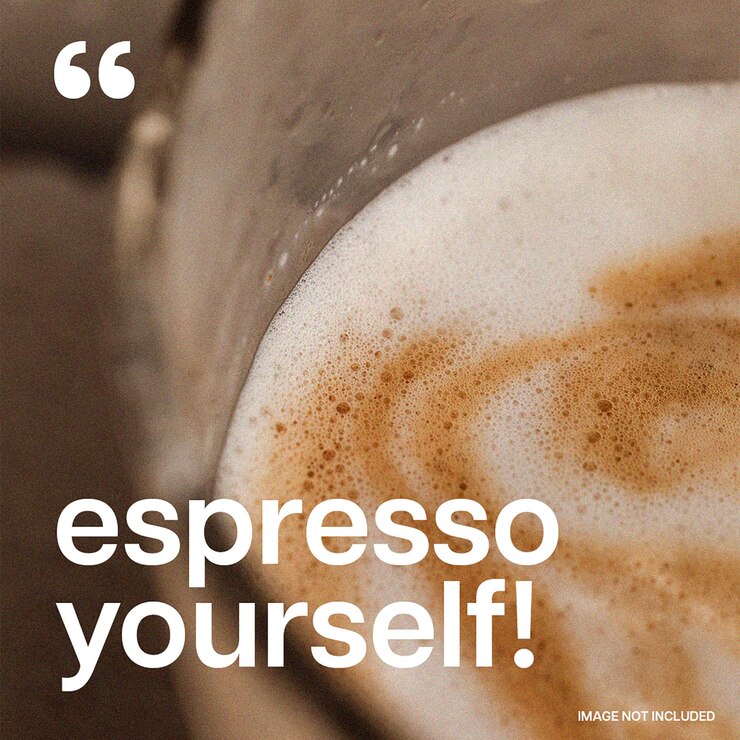 PSD modello di post di instagram per le citazioni di caffè