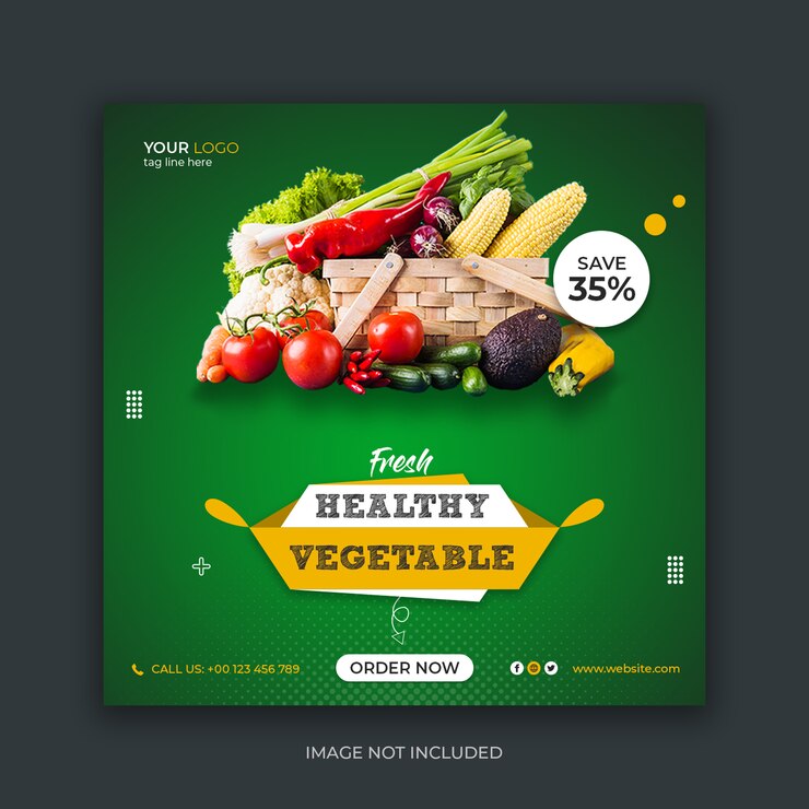 Modello di post di instagram social media alimentare
