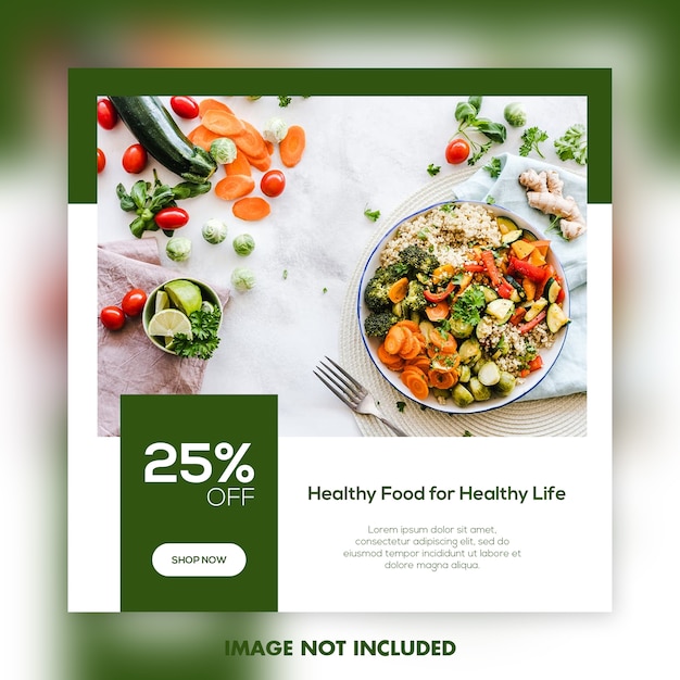 Modello di post di instagram social media alimentare