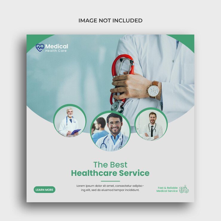 Modello di post di social media medico sanitario