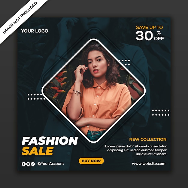 Modello di post di social media vendita di moda