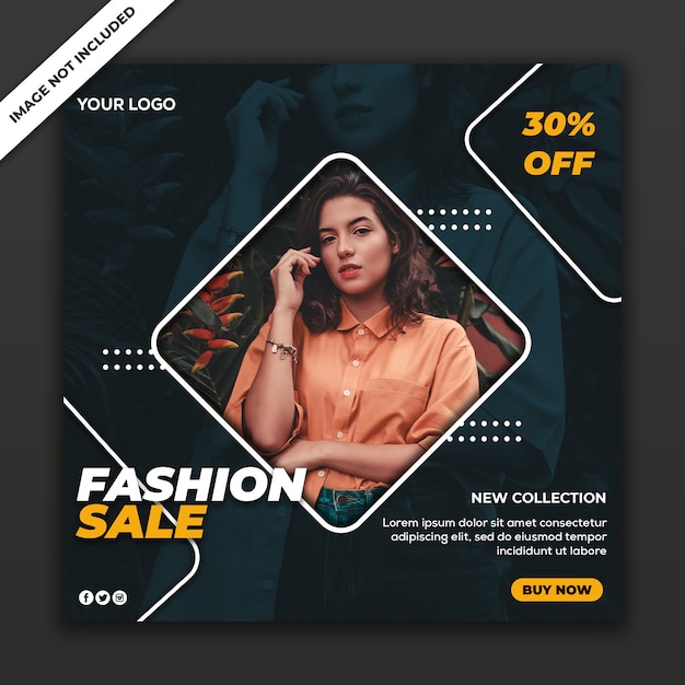 Modello di post di social media vendita di moda