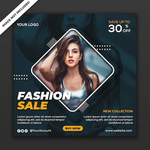 Modello di post di social media vendita di moda