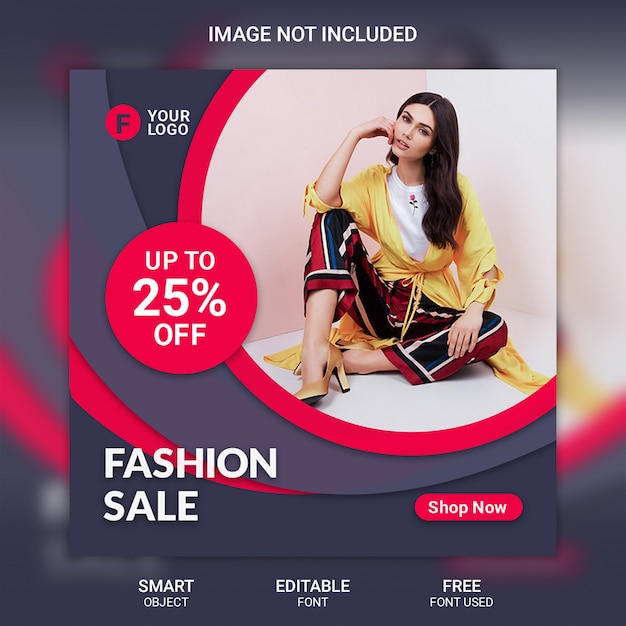 Modello di post di vendita di moda sui social media