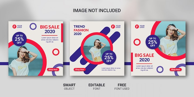 Modello di post di vendita di moda sui social media